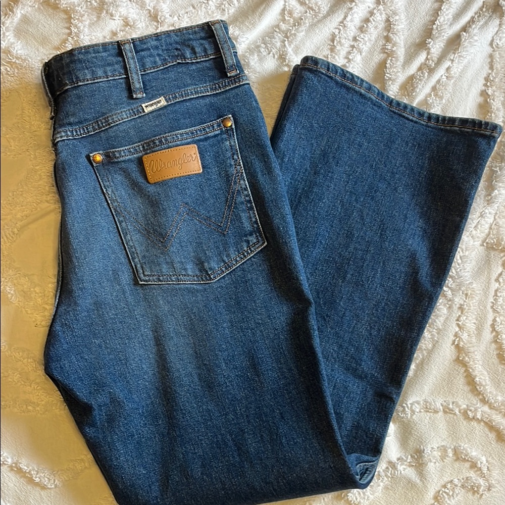 Wrangler Blue Flare Wide Leg Jeans